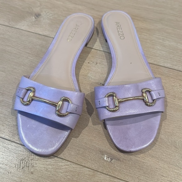 Arezzo leather lavender slides 40 - Picture 3 of 3
